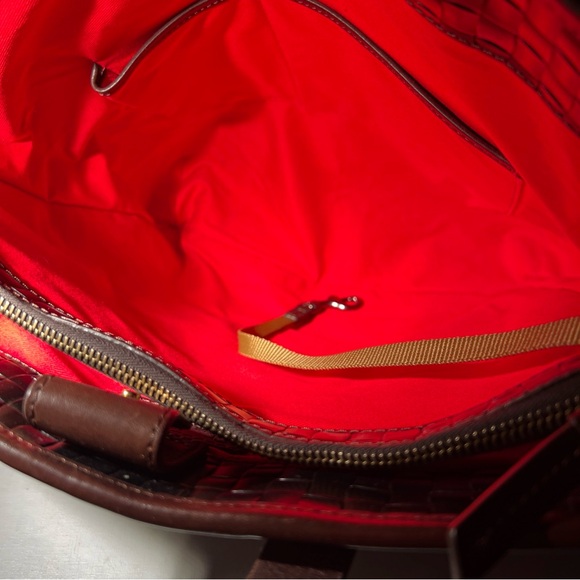 Dooney & Bourke Woven Leather Tote Black Brown Trim Shoulder Bag - Picture 13 of 16